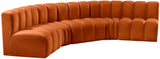 Arc Cognac Velvet Modular Sofa 103Cognac-S5A Meridian Furniture