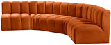 Arc Cognac Velvet Modular Sofa 103Cognac-S5A Meridian Furniture