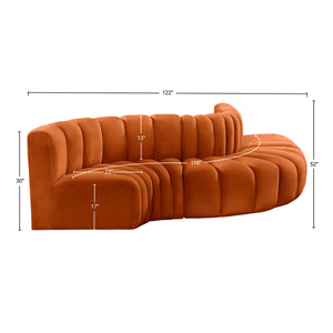 Arc Cognac Velvet Modular Sofa 103Cognac-S5B Meridian Furniture
