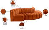 Arc Cognac Velvet Modular Sofa 103Cognac-S5B Meridian Furniture