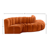 Arc Cognac Velvet Modular Sofa 103Cognac-S5B Meridian Furniture