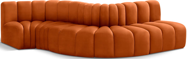 Arc Cognac Velvet Modular Sofa 103Cognac-S5B Meridian Furniture