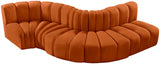 Arc Cognac Velvet Modular Sofa 103Cognac-S5B Meridian Furniture