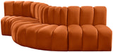 Arc Cognac Velvet Modular Sofa 103Cognac-S5B Meridian Furniture