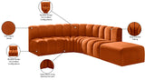 Arc Cognac Velvet Modular Sofa 103Cognac-S5C Meridian Furniture