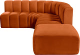 Arc Cognac Velvet Modular Sofa 103Cognac-S5C Meridian Furniture