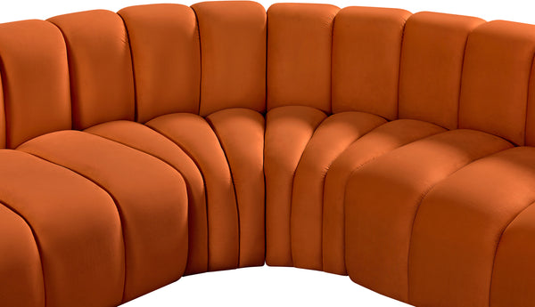 Arc Cognac Velvet Modular Sofa 103Cognac-S5C Meridian Furniture