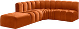 Arc Cognac Velvet Modular Sofa 103Cognac-S5C Meridian Furniture