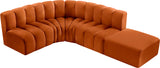 Arc Cognac Velvet Modular Sofa 103Cognac-S5C Meridian Furniture