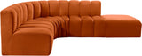 Arc Cognac Velvet Modular Sofa 103Cognac-S5C Meridian Furniture