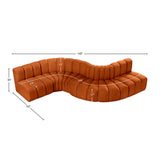 Arc Cognac Velvet Modular Sofa 103Cognac-S6A Meridian Furniture