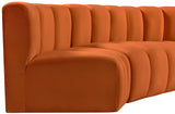 Arc Cognac Velvet Modular Sofa 103Cognac-S6A Meridian Furniture