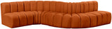 Arc Cognac Velvet Modular Sofa 103Cognac-S6A Meridian Furniture