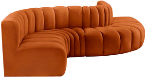 Arc Cognac Velvet Modular Sofa 103Cognac-S6A Meridian Furniture