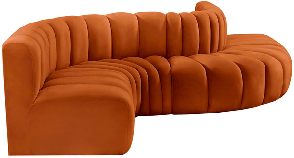Arc Cognac Velvet Modular Sofa 103Cognac-S6A Meridian Furniture