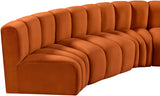 Arc Cognac Velvet Modular Sofa 103Cognac-S6B Meridian Furniture