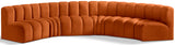 Arc Cognac Velvet Modular Sofa 103Cognac-S6B Meridian Furniture