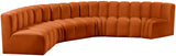 Arc Cognac Velvet Modular Sofa 103Cognac-S6B Meridian Furniture