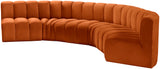 Arc Cognac Velvet Modular Sofa 103Cognac-S6B Meridian Furniture