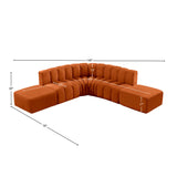 Arc Cognac Velvet Modular Sofa 103Cognac-S6C Meridian Furniture