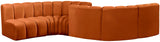 Arc Cognac Velvet Modular Sofa 103Cognac-S6D Meridian Furniture