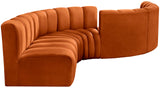 Arc Cognac Velvet Modular Sofa 103Cognac-S6D Meridian Furniture