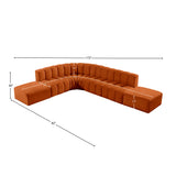 Arc Cognac Velvet Modular Sofa 103Cognac-S7A Meridian Furniture