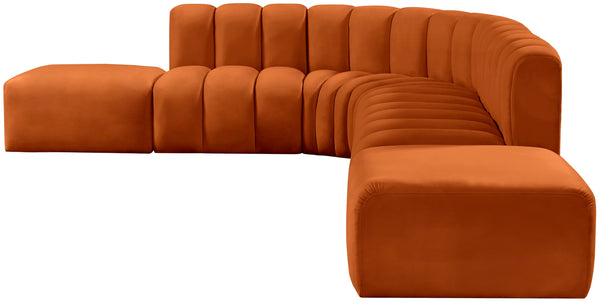 Arc Cognac Velvet Modular Sofa 103Cognac-S7A Meridian Furniture