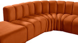 Arc Cognac Velvet Modular Sofa 103Cognac-S7A Meridian Furniture