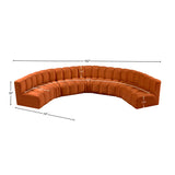 Arc Cognac Velvet Modular Sofa 103Cognac-S7B Meridian Furniture