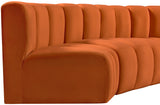 Arc Cognac Velvet Modular Sofa 103Cognac-S7B Meridian Furniture