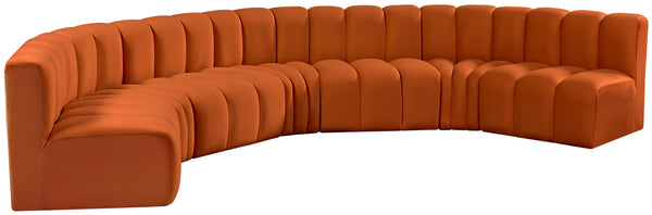 Arc Cognac Velvet Modular Sofa 103Cognac-S7B Meridian Furniture