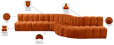 Arc Cognac Velvet Modular Sofa 103Cognac-S7C Meridian Furniture