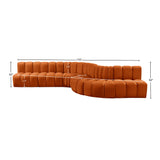 Arc Cognac Velvet Modular Sofa 103Cognac-S7C Meridian Furniture