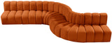 Arc Cognac Velvet Modular Sofa 103Cognac-S7C Meridian Furniture