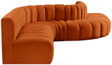 Arc Cognac Velvet Modular Sofa 103Cognac-S7C Meridian Furniture