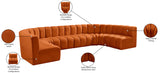 Arc Cognac Velvet Modular Sofa 103Cognac-S8A Meridian Furniture