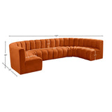 Arc Cognac Velvet Modular Sofa 103Cognac-S8A Meridian Furniture