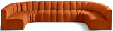 Arc Cognac Velvet Modular Sofa 103Cognac-S8A Meridian Furniture