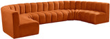 Arc Cognac Velvet Modular Sofa 103Cognac-S8A Meridian Furniture