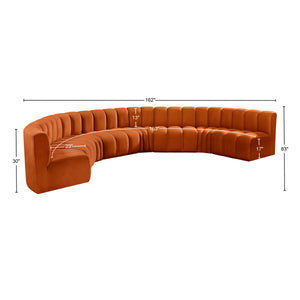 Arc Cognac Velvet Modular Sofa 103Cognac-S8B Meridian Furniture