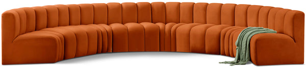 Arc Cognac Velvet Modular Sofa 103Cognac-S8B Meridian Furniture