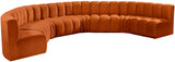 Arc Cognac Velvet Modular Sofa 103Cognac-S8B Meridian Furniture