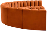 Arc Cognac Velvet Modular Sofa 103Cognac-S8B Meridian Furniture