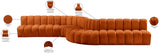 Arc Cognac Velvet Modular Sofa 103Cognac-S8C Meridian Furniture