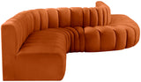 Arc Cognac Velvet Modular Sofa 103Cognac-S8C Meridian Furniture