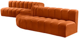 Arc Cognac Velvet Modular Sofa 103Cognac-S8C Meridian Furniture