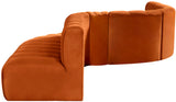 Arc Cognac Velvet Modular Sofa 103Cognac-S8C Meridian Furniture