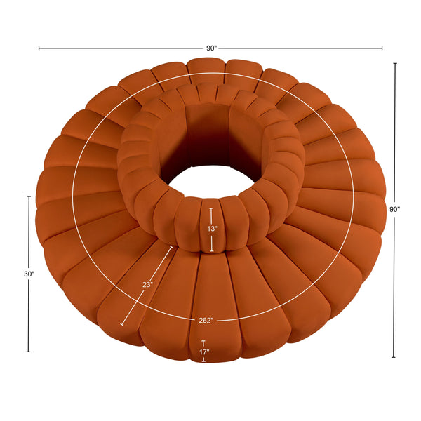 Arc Cognac Velvet Modular Sofa 103Cognac-S8D Meridian Furniture