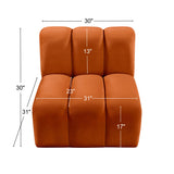 Arc Cognac Velvet Straight Chair 103Cognac-ST Meridian Furniture